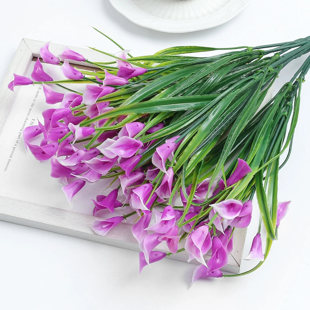 Fleurs Artificielles Bouquet 33cm | Décoration Maison, Jardin & Mariage | Arrangement Vase Extérieur