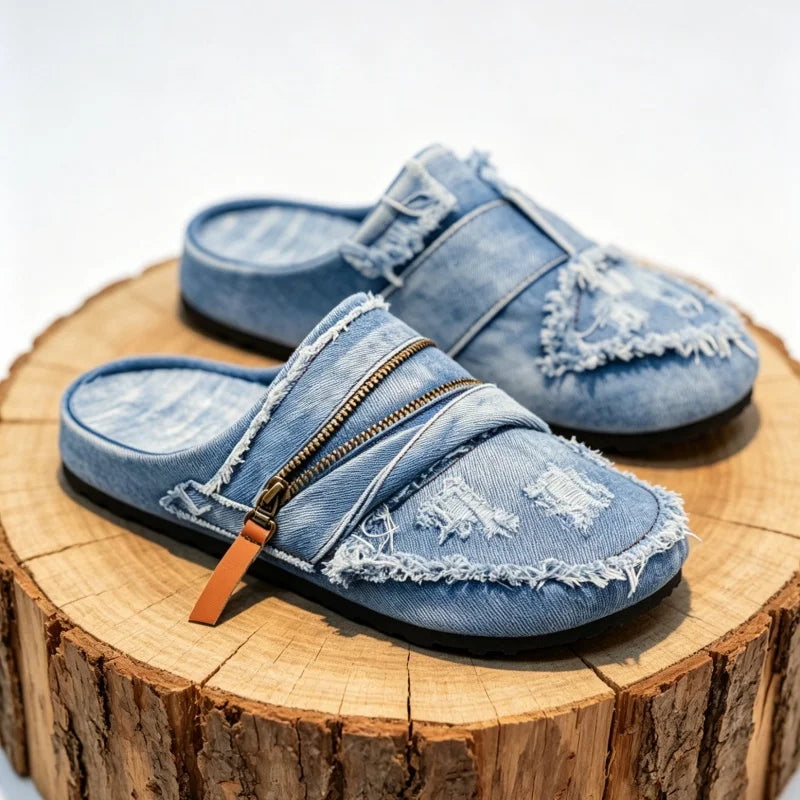 Chaussures Homme Tendance Été 2026 | Denim Bleu Canvas | Grande Pointure 47 | Casual Slip-On Street