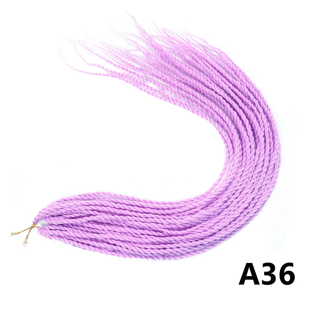 Tresses Senegalese Twist Crochet Synthétiques 24 Pouces | Brun | 30 Racines | Extensions Femme
