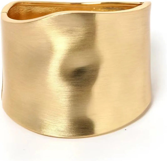 Bangle Bracelets for Women | 14K Gold Plated Trendy Wide Bracelets | Hinged Arm Cuff Bangles Chunky Bracelet for Women