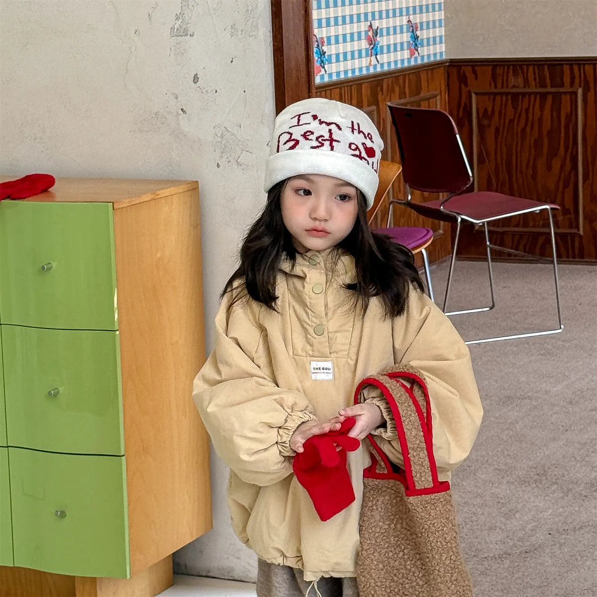2025 Winter New Children Warm Coat Boys Girls Striped Cotton Padded Jacket Baby Parka Tops Baby Fleece Coat Fashion Kids Clothes