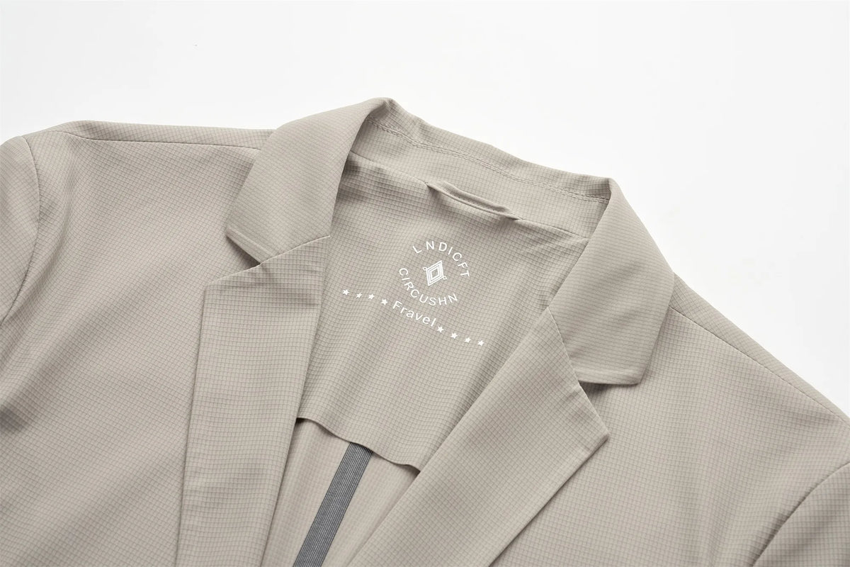 Minimalist Men's Casual Blazer Ice Silk Nylon Spandex Seamless High-Stretch Sun Protection Cooling Summer Breathable Tech Jacket