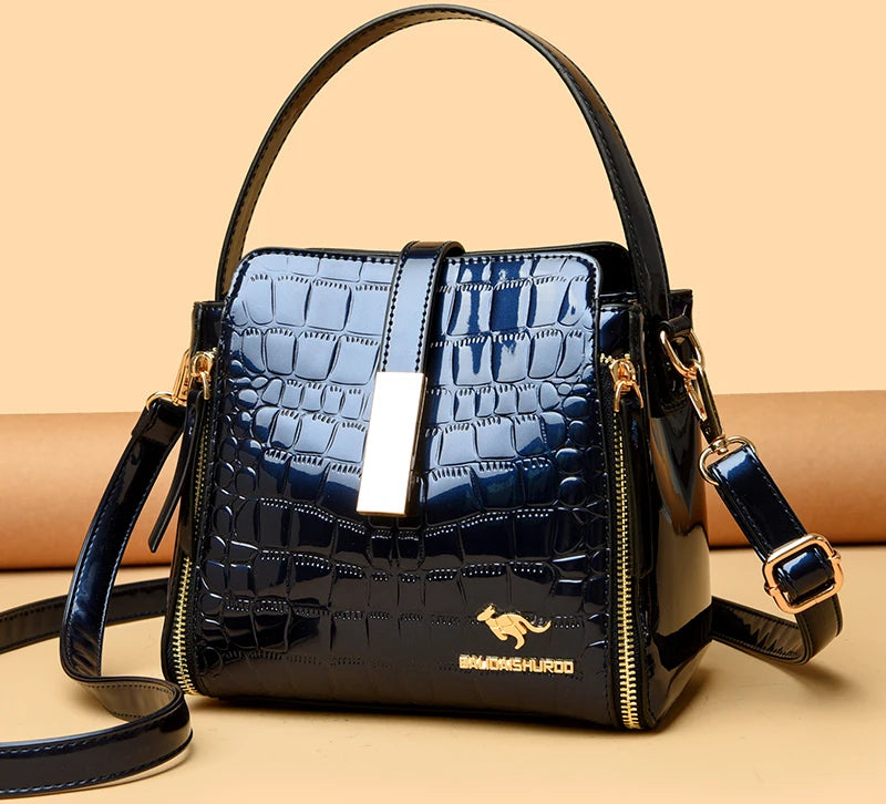 Sac à Main Femme Retro | Motif Crocodile Designer | Sacoche & Bandoulière | Cuir | Clutch Élégant
