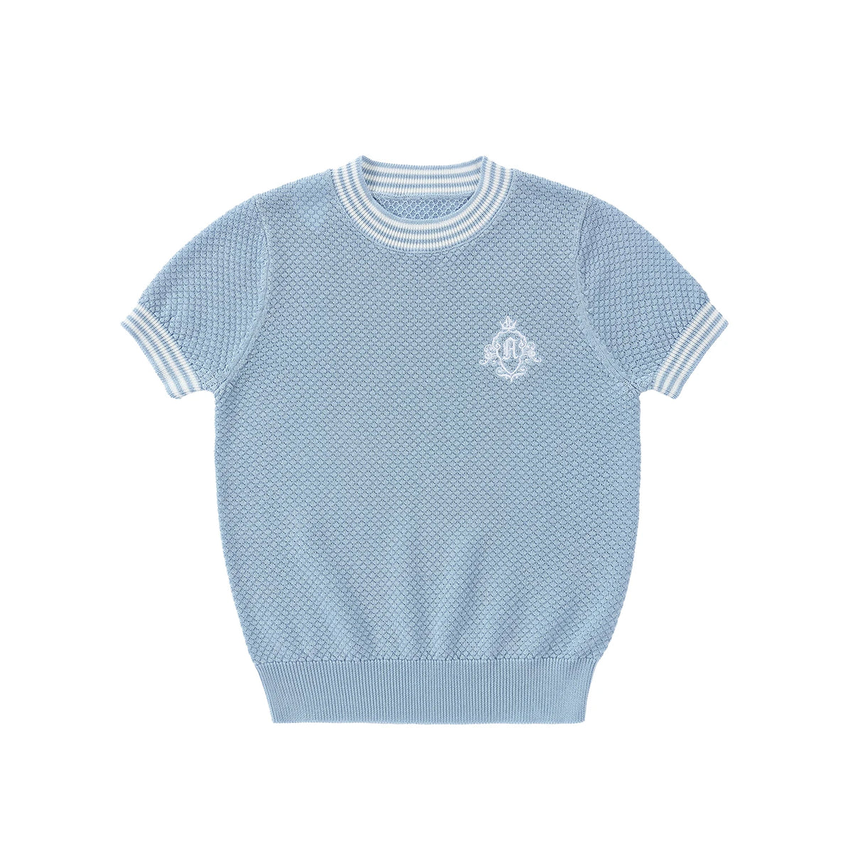 Tenue Famille Assortie AP Barcelone | Robe Fille Broderie & Ensemble Garçon Carreaux | Collection Bleue
