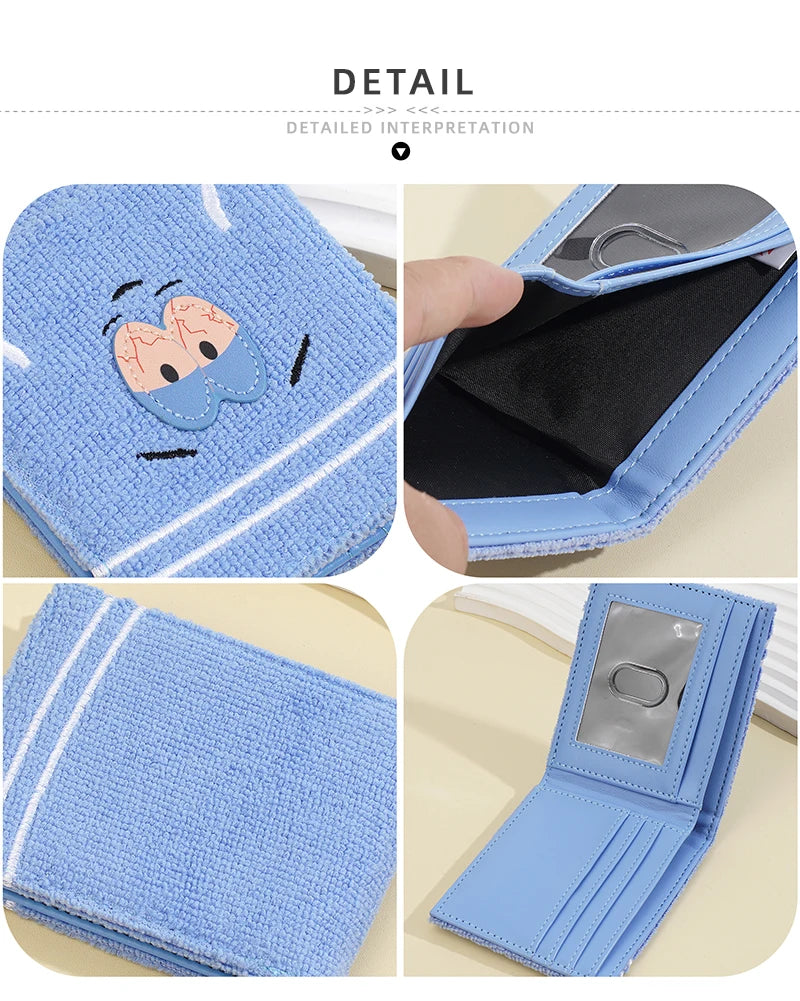 Portefeuille Peluche Dessin Animé Femme | Doux & Moelleux | Porte-Monnaie Fermeture Éclair PU | Cadeau Filles