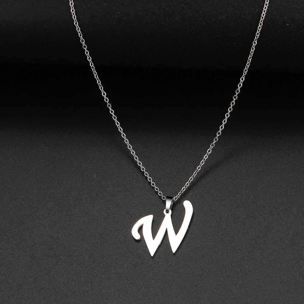 Collier Initiale Grand Alphabet A-Z | Acier 316L Minimaliste | Pendentif Femme | Cadeau Bijou