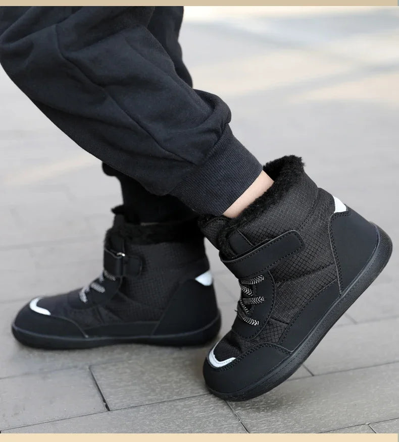 New Kids Wide Toe Barefoot Snow Boots | Boys/Girls Winter Minimalist Sneakers | Girls Boys Warm Boot Toddler Little Big Kids