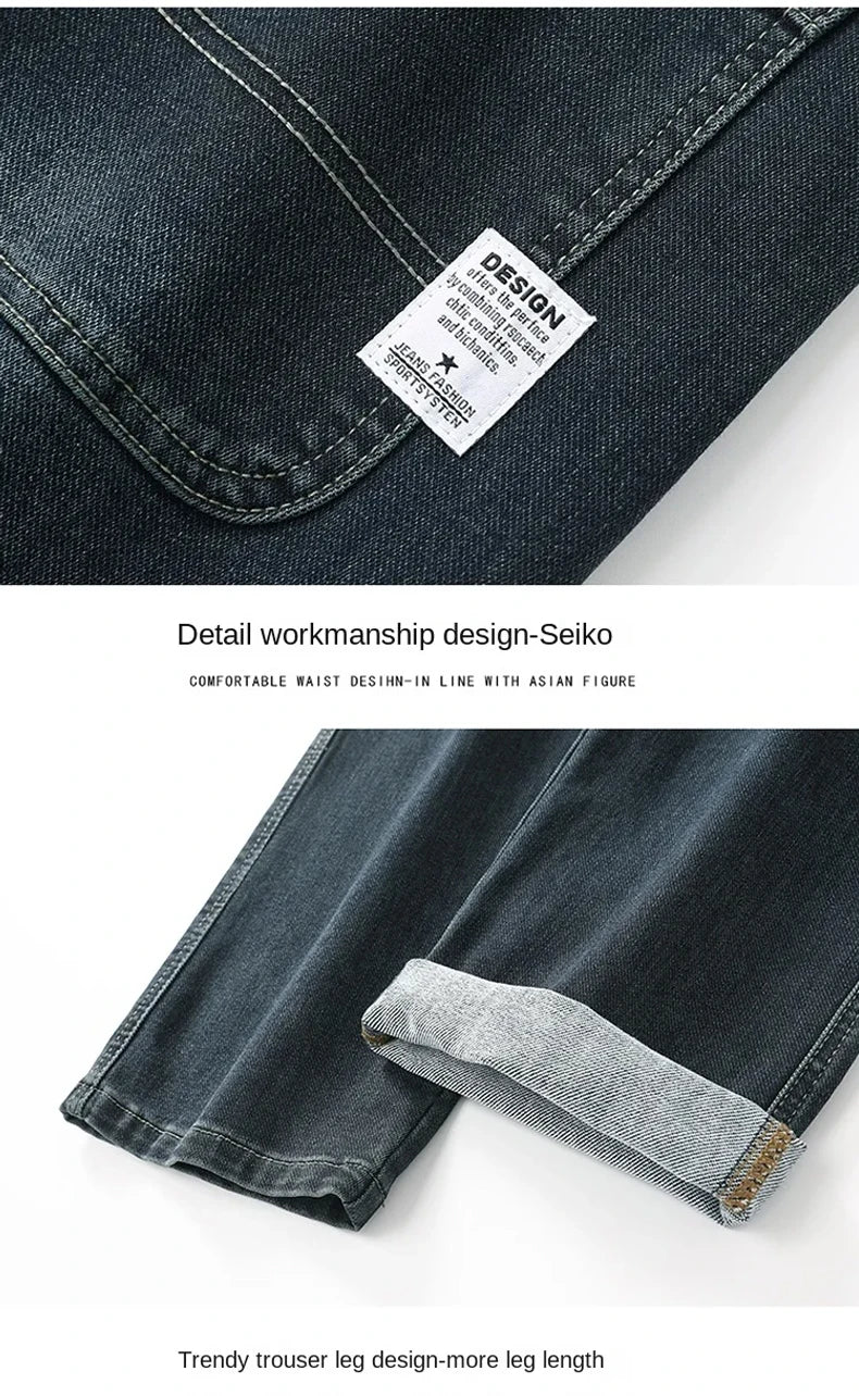 Jean droit ample en denim pour homme | Taille mi-haute