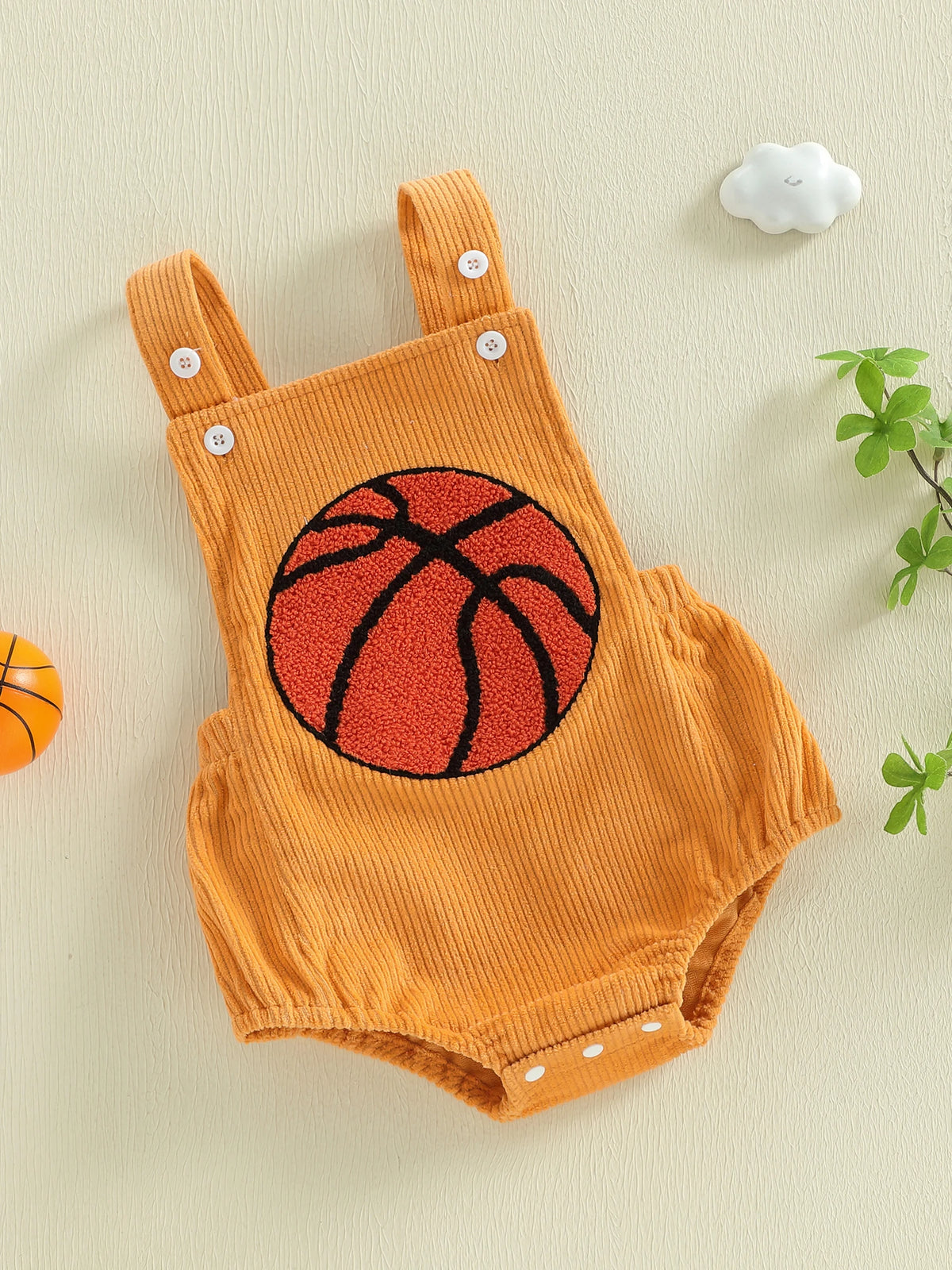 Summer Infant Baby Boy Bodysuit Sleeveless Cute Basketball Embroidery Bubble Jumpsuit Clothes
