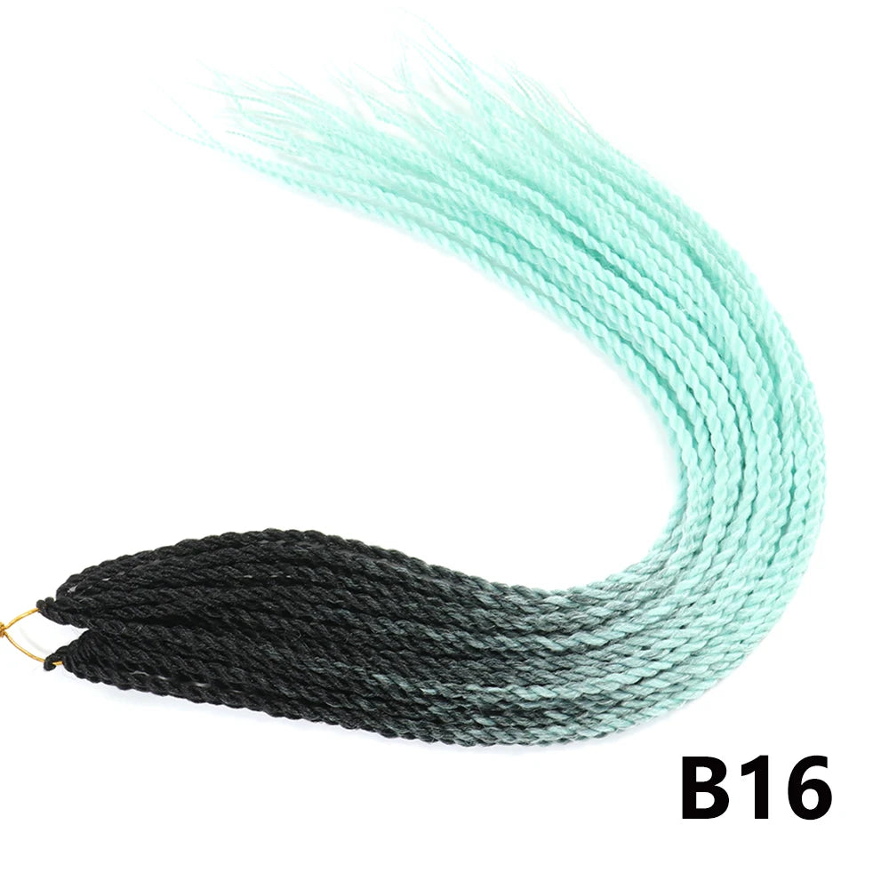 Tresses Senegalese Twist Crochet Synthétiques 24 Pouces | Brun | 30 Racines | Extensions Femme