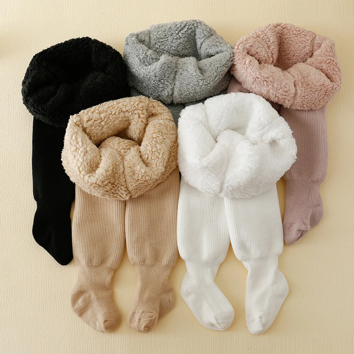 Collants Thermiques Bébé Fille | Doublure Polaire Rayée | Legging Épais Chaud Hiver Enfant