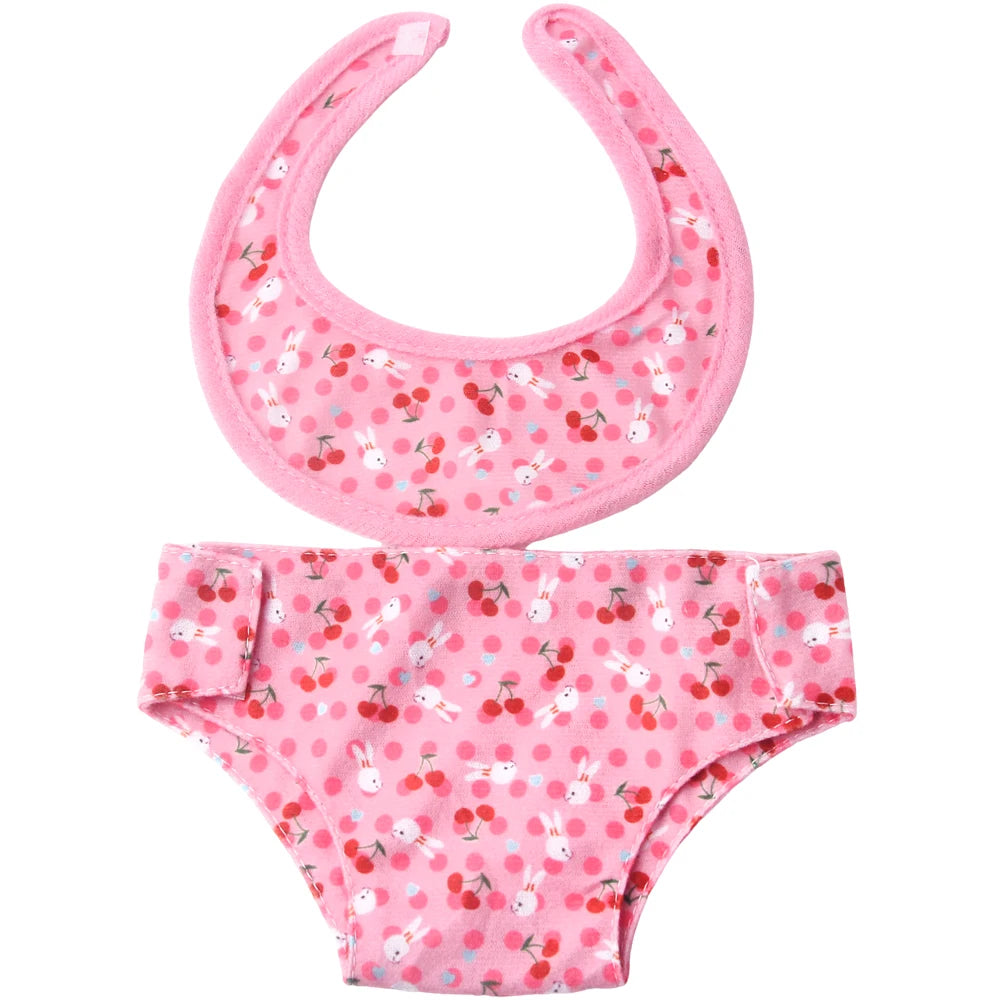 Lot Bavoirs Bébé | 43 cm | Sous-Vêtements Poupée Reborn | Américaine 18 Pouces | Accessoires Poupée (v2)