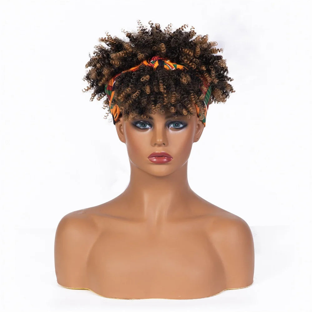 Perruque Headband Tresses Africaines Synthétique | 3 Brins | Queue de Cheval | Couvre-Cheveux | Fibre | Femme