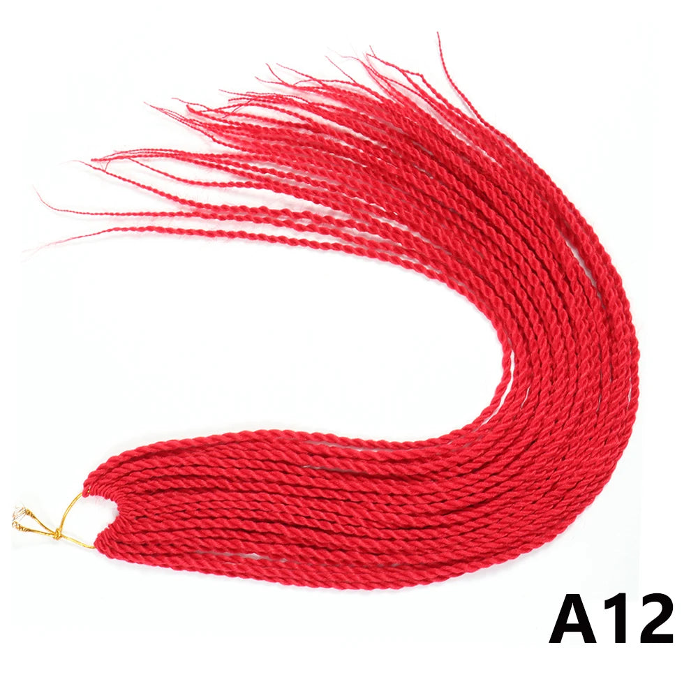 Tresses Senegalese Twist Crochet Synthétiques 24 Pouces | Brun | 30 Racines | Extensions Femme
