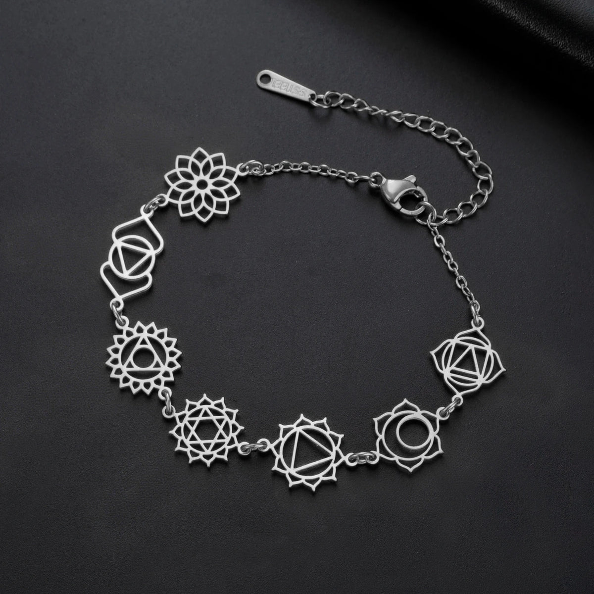 Bracelet Charme 7 Chakras Yoga | Acier Inoxydable | Bijou Spirituel Femme | Cadeau Anniversaire