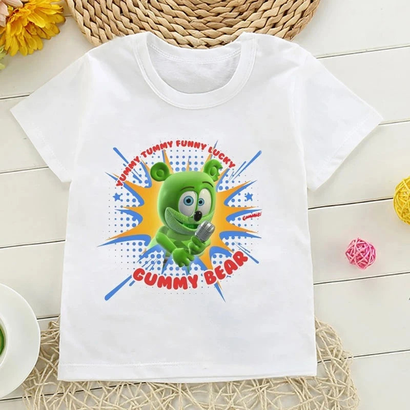 Boys T-shirts Size 2-10T Baby Boys Girls Gummy Bears T-Shirt Cartoon Funny Casual Kids Clothes Summer Harajuku Children's Clothing