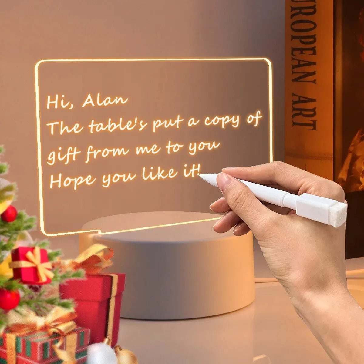 Lampe de Bureau Décorative USB | Tableau de Messages avec Stylo | Veilleuse de Chevet | Décoration Intérieure