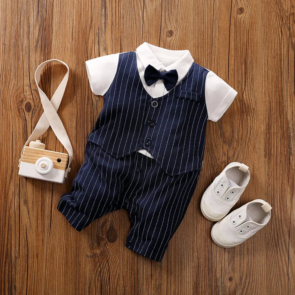 Body Bébé Style Gentleman | Coton Doux Confortable | Manches Courtes | Fille & Garçon | 0-18 Mois (v2)