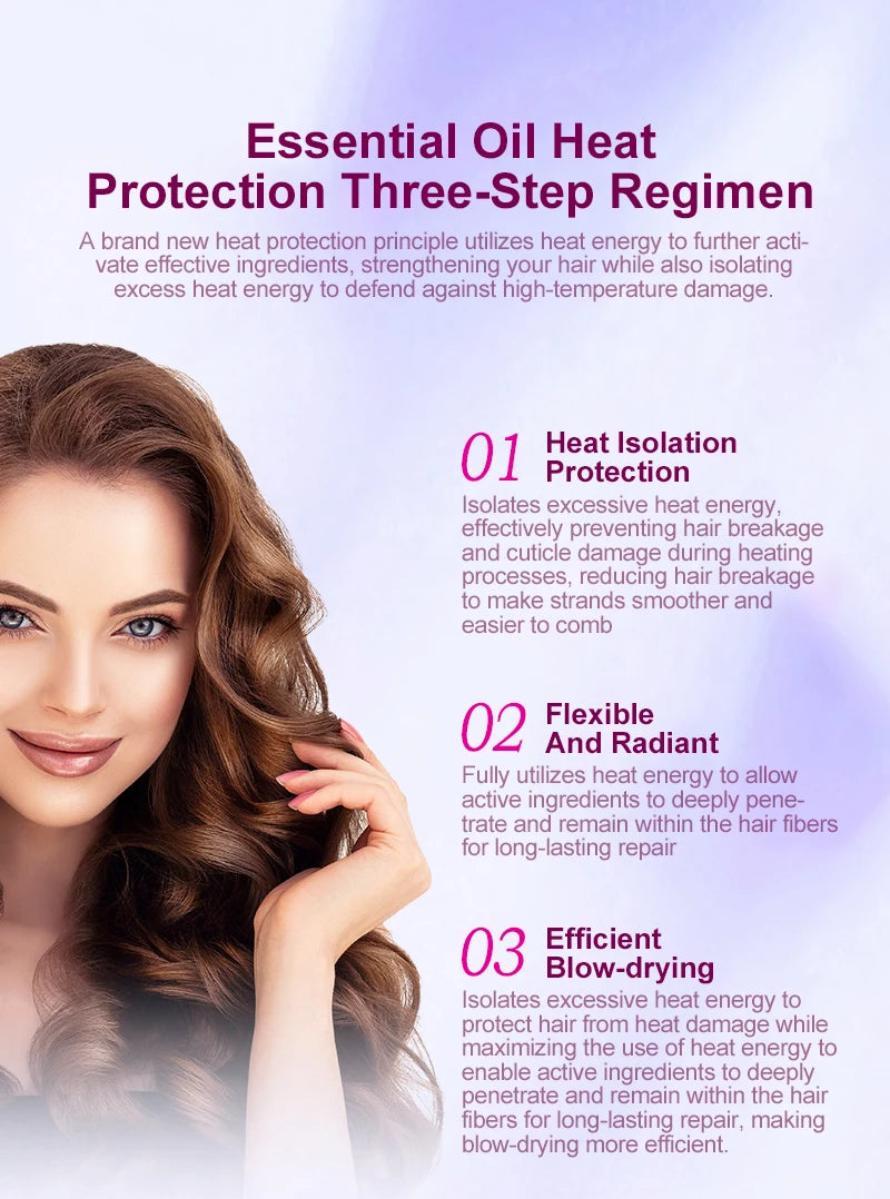 Spray Thermoprotécteur PURC Huile Coco | Anti-Frisottis & Brillance | Protection Jusqu'à 240°C