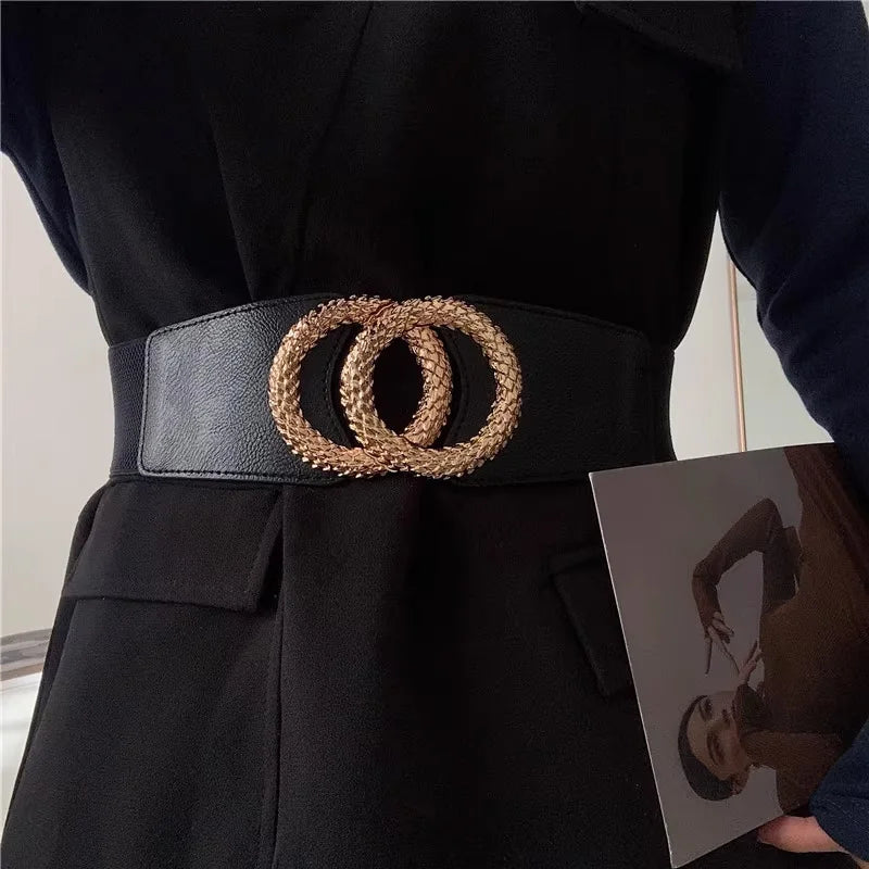 Ceinture Large Corset Femme Grande Taille | Élastique Luxe | Mode Designer | Taille Haute Cinée