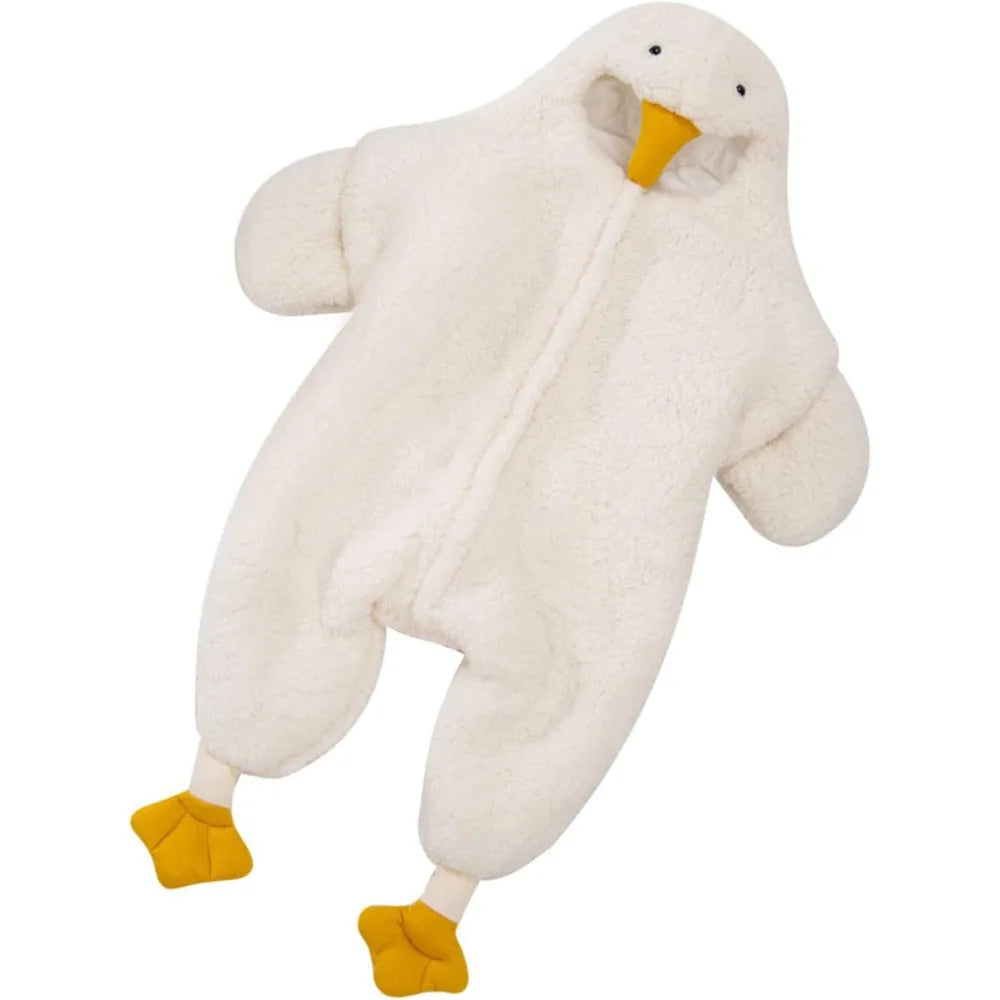 Combinaison Bébé | Oie Blanche Mignonne | Automne-Hiver Douce | Bodysuit Confortable | Cadeau Noël Nouveau-Né 0-6 Mois