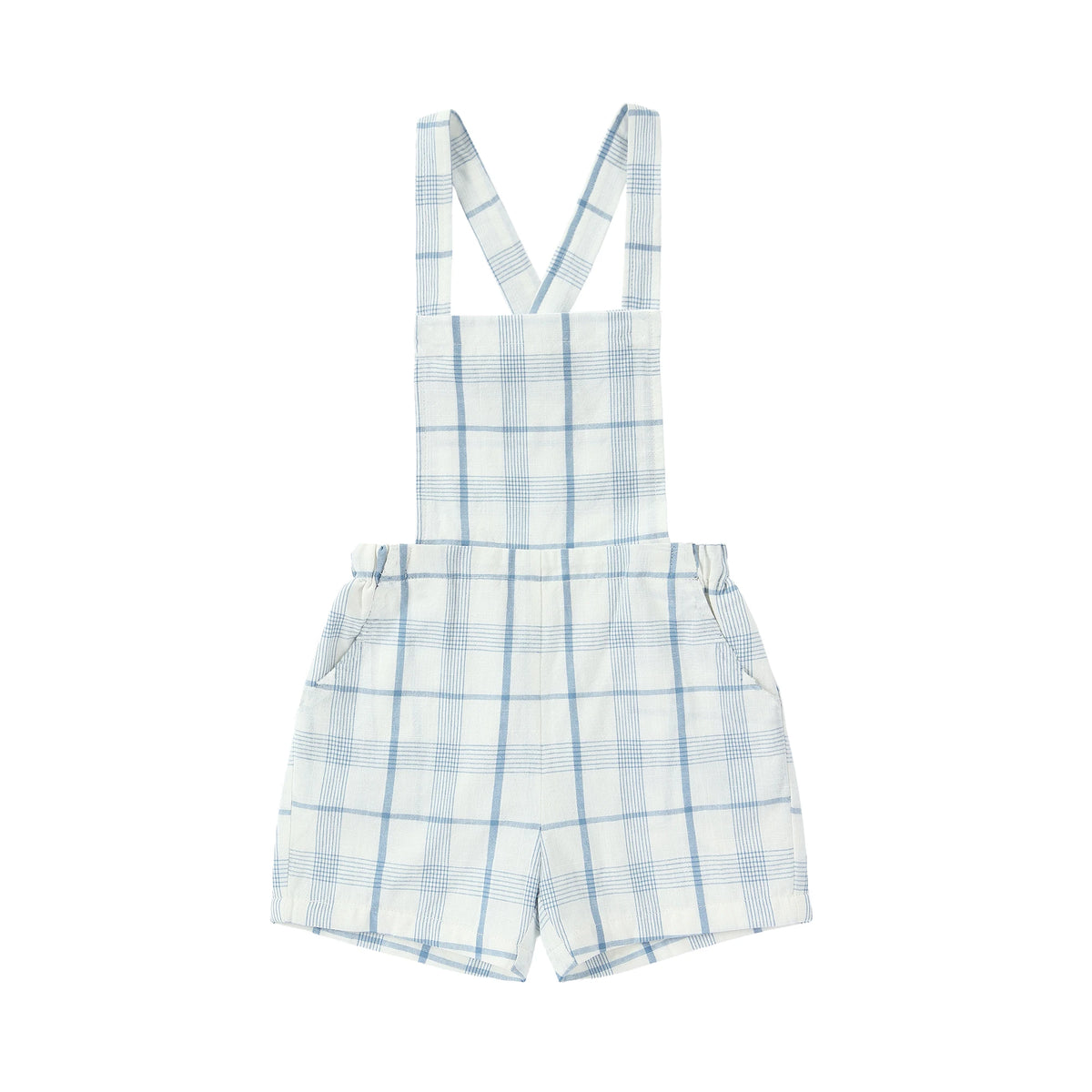 Tenue Famille Assortie AP Barcelone | Robe Fille Broderie & Ensemble Garçon Carreaux | Collection Bleue