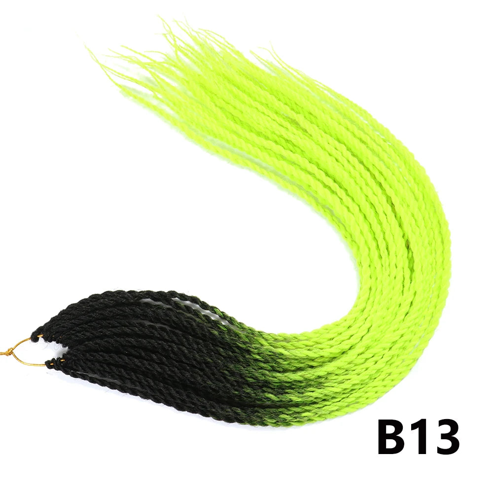 Tresses Senegalese Twist Crochet Synthétiques 24 Pouces | Brun | 30 Racines | Extensions Femme