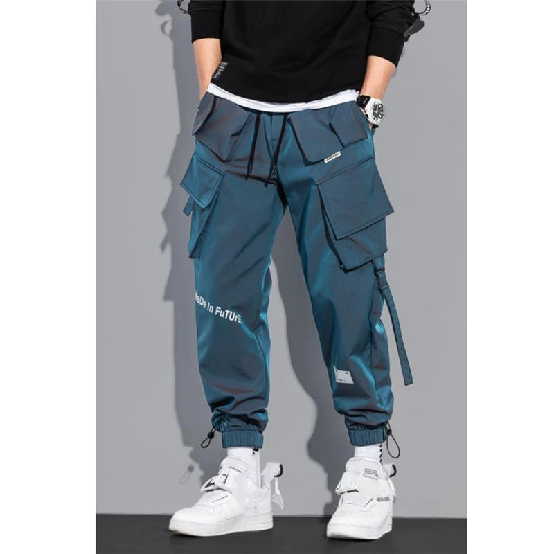 Men's Cargo Pants Fashion Hip Hop Multi-pocket Trousers Trendy Streetwear Solid Sweatpants Casual Trousers for Men