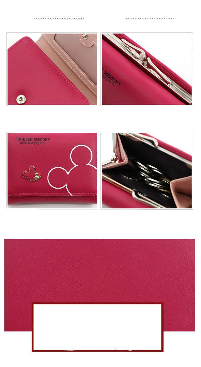 Portefeuille Femme & Fille | Dessin Animé Lettres | Porte-Monnaie Tri-Pliable Court | Mode Tendance