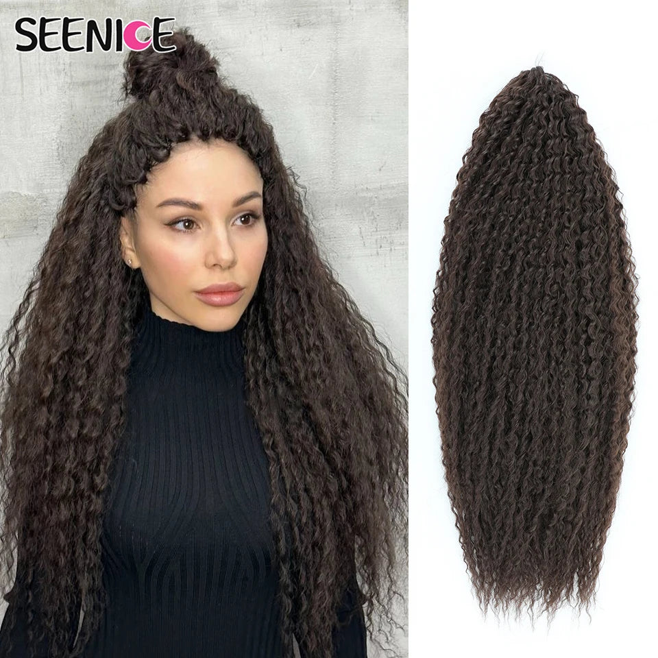 Extensions Crochet Kinky Curly Twist | Ombre Blonde | Water Wave | Synthétique | 20 Pouces | Femme