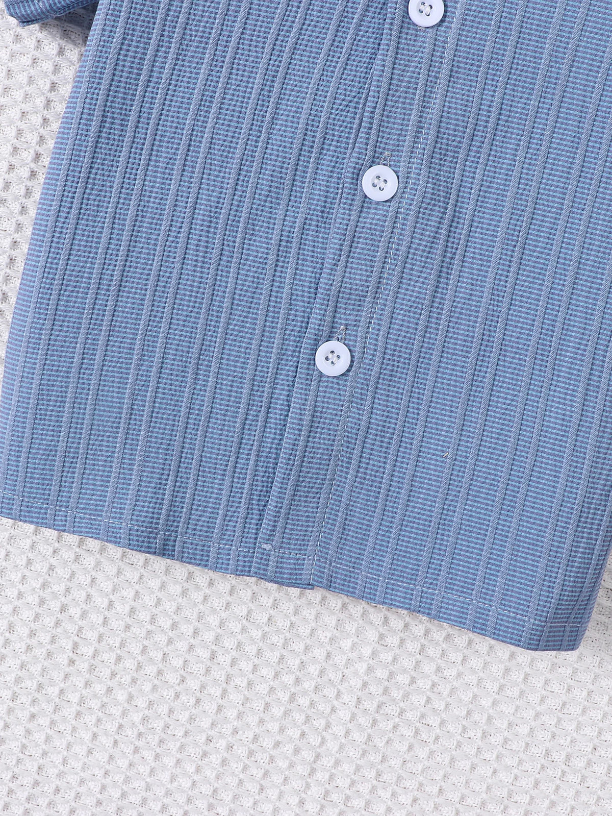 Ensemble 2 Pièces Bébé Garçon | Chemise Jacquard Manches Courtes & Short | Casual Mode Été