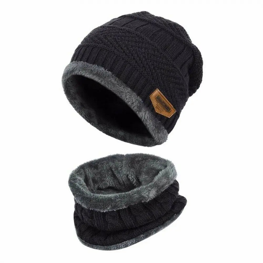 Set Bonnet & Écharpe Hiver Enfant | Polaire Tricot Épais | Ski & Froid Garçon Fille