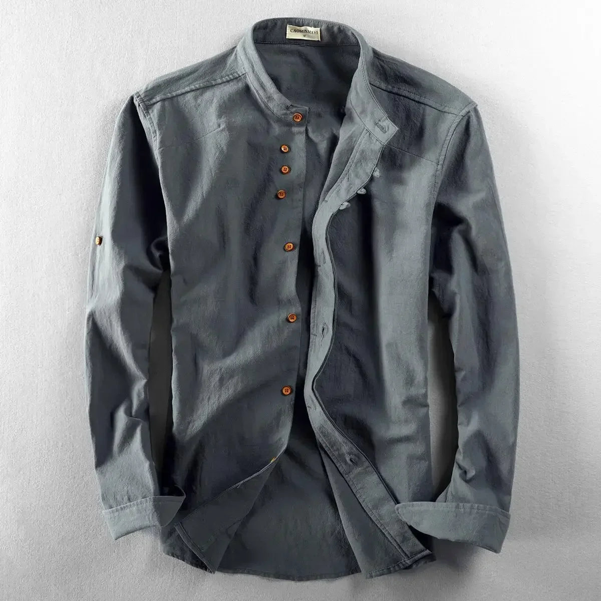 Chemise ample en coton et lin pour homme | Manches longues | M à 7XL