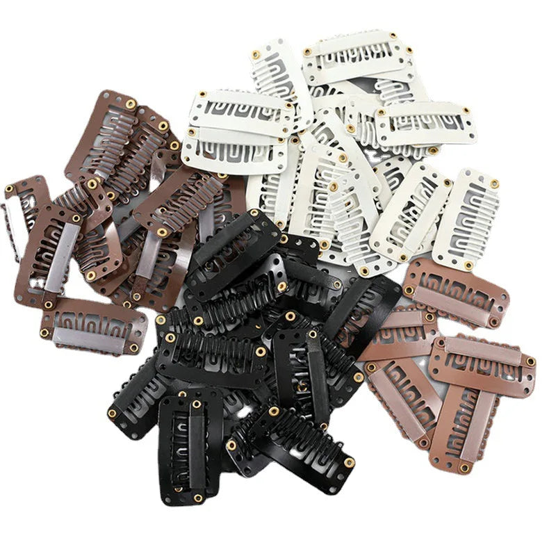Lot 50 Clips Extensions Cheveux | 2,8 cm | Silicone Antidérapant | Snap Clips | Accessoires Perruque & Tissage