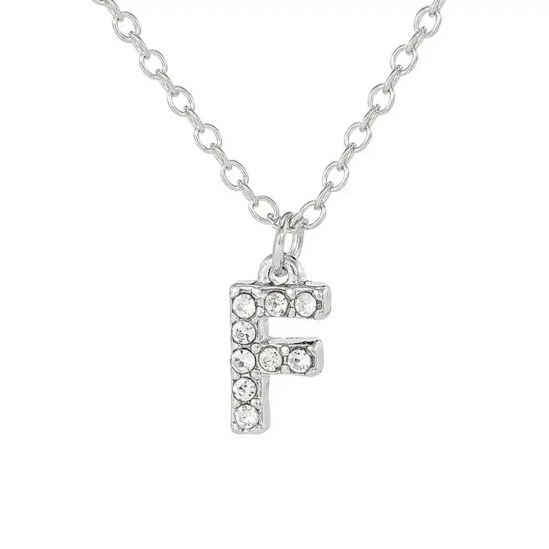 Fashionable Shiny A-Z Letter Pendant Charm Necklace 26 Initial Alphabet Name Clavicle Chain Party Jewelry Gift