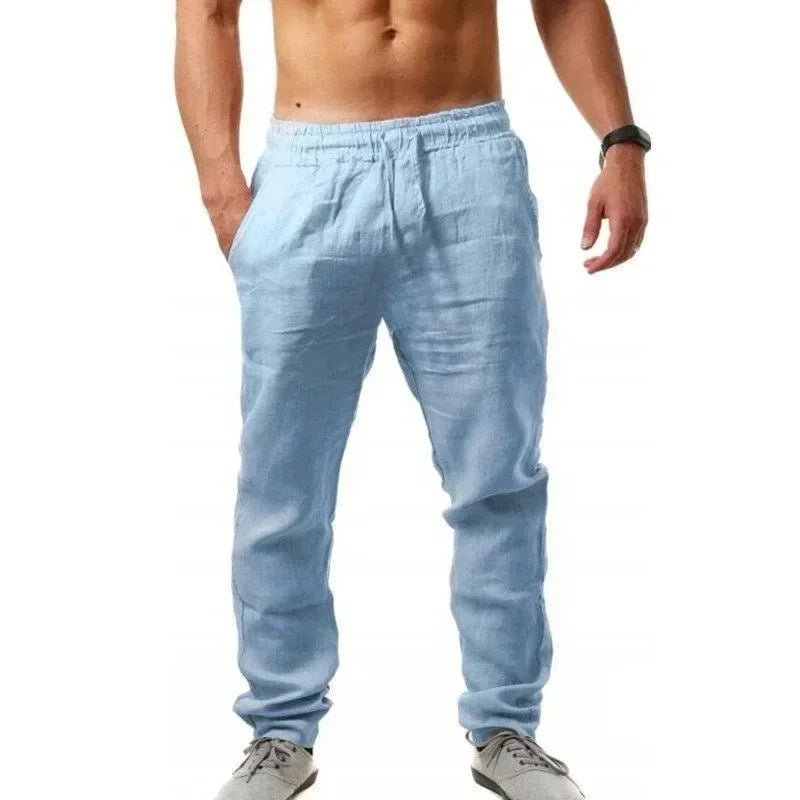 Men's Baggy Pants Men's Cotton Linen Casual Pants Breathable Trousers Fitness Streetwear Clothing Jogging Autumn Summer