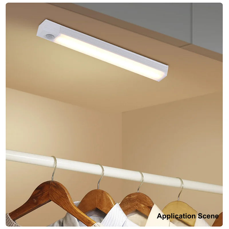 Rechargeable Motion Sensor LED Bar Light, Induction Night Light, Portable Cordless Magnetic Cabinet Lamp for Kitchen Bedside