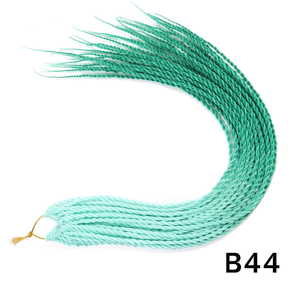 Tresses Senegalese Twist Crochet Synthétiques 24 Pouces | Brun | 30 Racines | Extensions Femme
