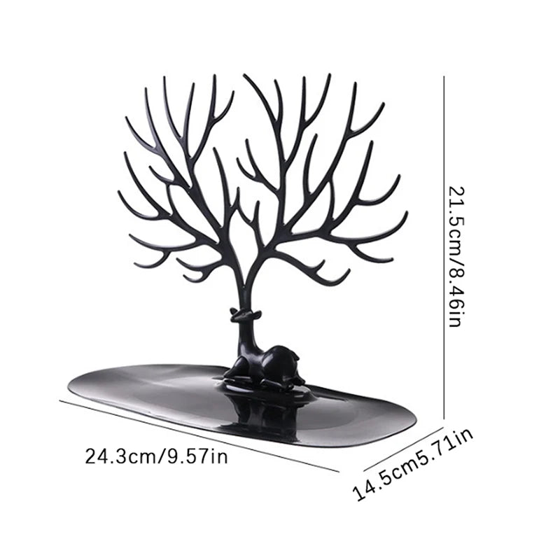 Jewelry Display Stand Tray Tree Storage Racks Earrings Necklaces Rings Jewelry Boxes Case Desktop Organizer Holder Makeup Decor