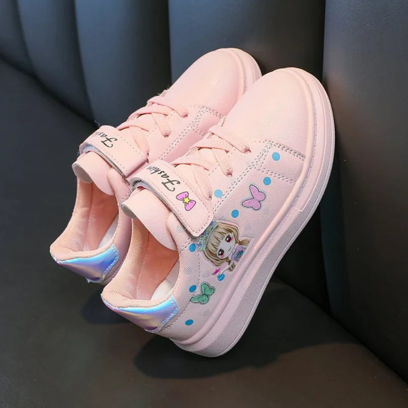 Kids' Sneakers Kid Casual Shoes Spring 2023 New Kid Sneakers Shoes Leather Upper Girl Shoes Kid Small White Board Shoes