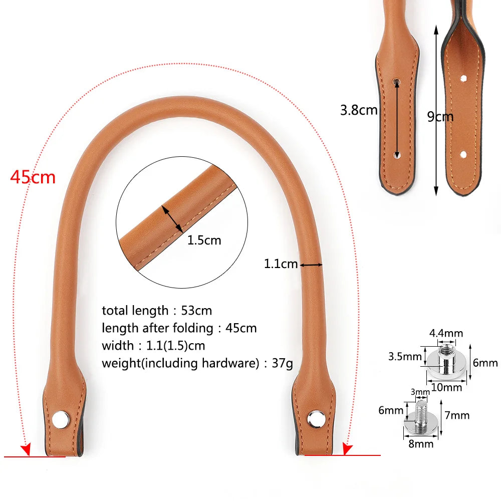 2pcs 45cm Hand Strap Luggage Bags Accessories Leather Handle DIY Women's Lady Handbag Shoulder Accessories
