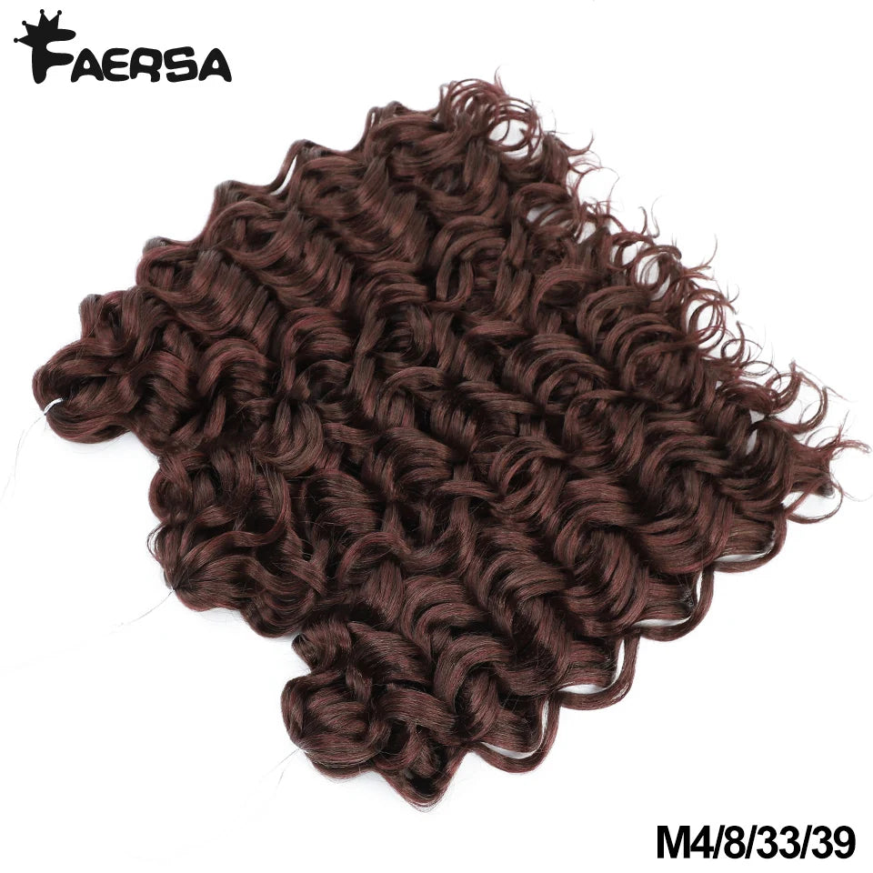 Deep Wavy Twist Crochet Hair Afro Curls Water Wave Crochet Braids Synthetic Curly Braiding Hair Extensions For Women 18 24 Inch