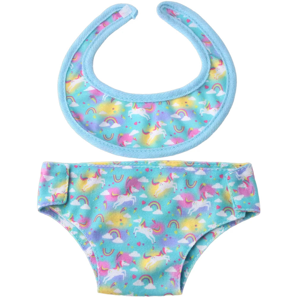 Lot Bavoirs Bébé | 43 cm | Sous-Vêtements Poupée Reborn | Américaine 18 Pouces | Accessoires Poupée (v2)