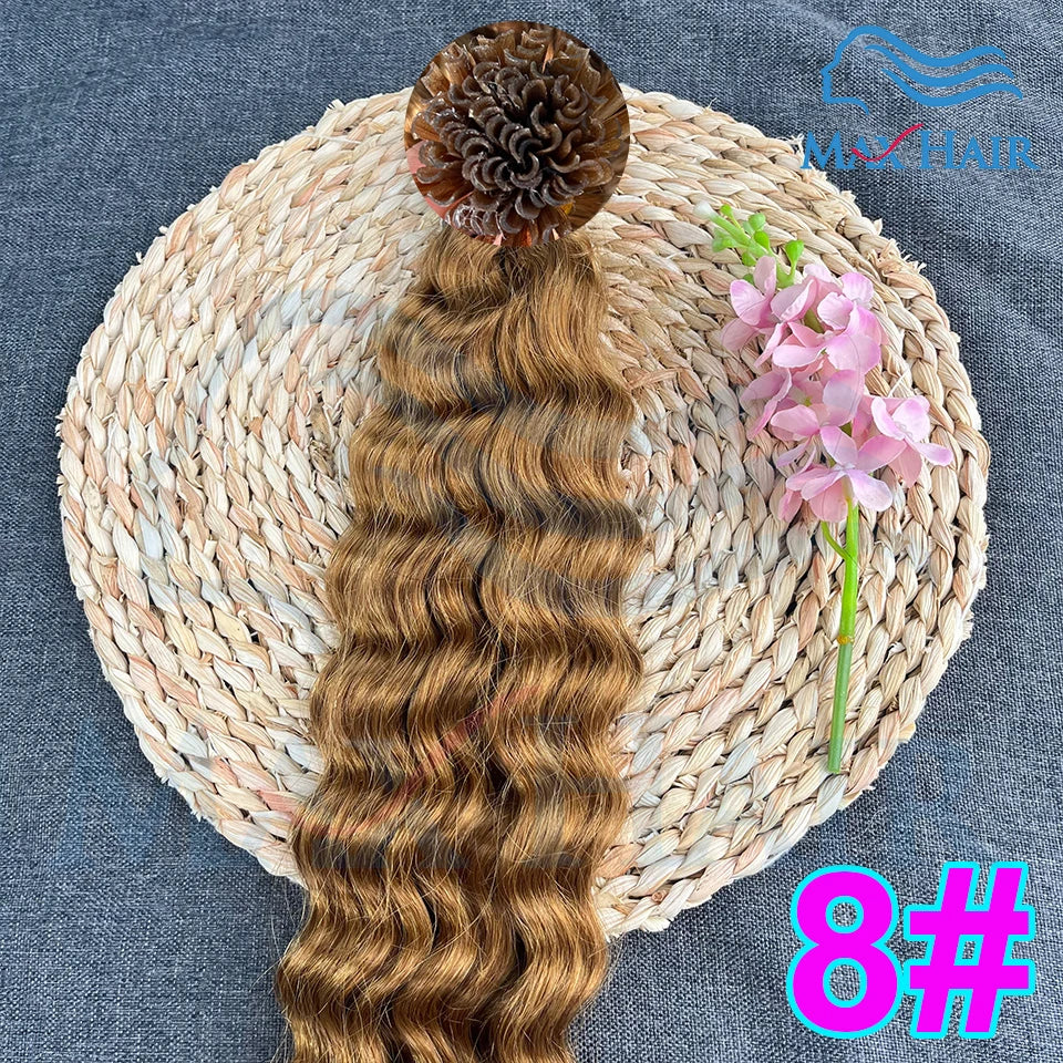 Keratin U-Tip Deep Wave Human Hair Extensions 18-30 Inch Remy Hair Extensions High Quality Remy Human Hair Salon Extensions