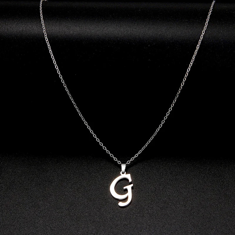 Collier Initiale Grand Alphabet A-Z | Acier 316L Minimaliste | Pendentif Femme | Cadeau Bijou