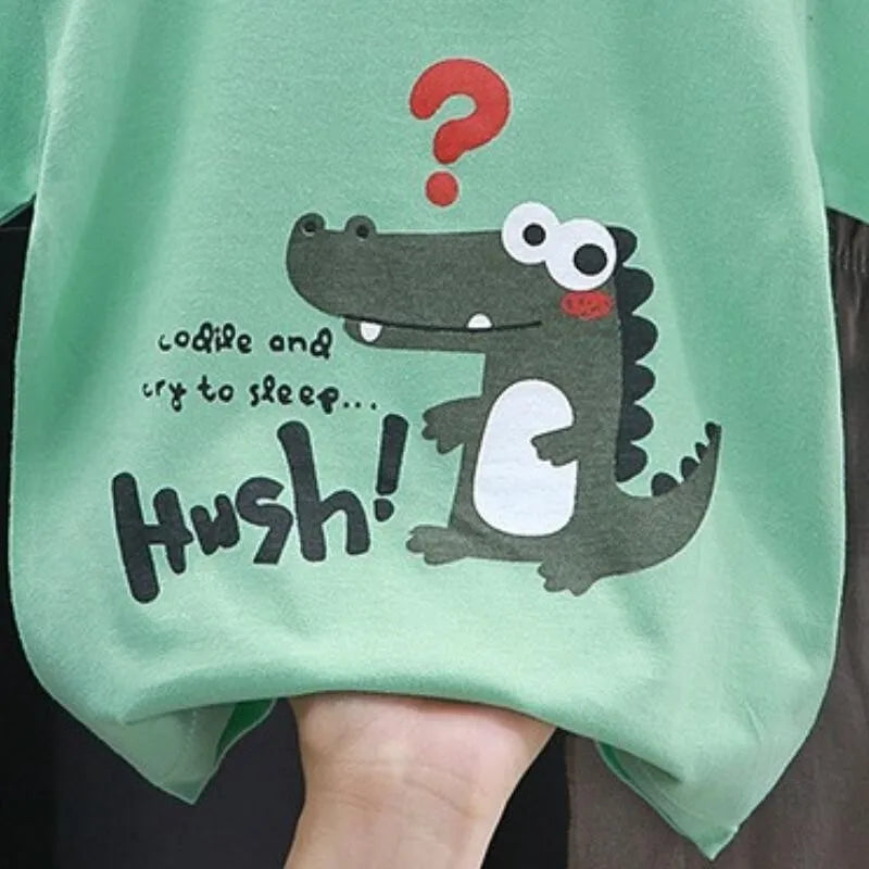 Pyjama 2 Pièces Enfant Coton | T-Shirt & Short | Cartoon Ours Dinosaure | Bébé 1-4 Ans Été