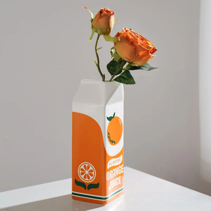 Ceramic Vases, Creative Orange Fruit Ceramic Utensils, Home Decor, Living Room Flower Planters, Hydroponic Vases, Home Ornaments