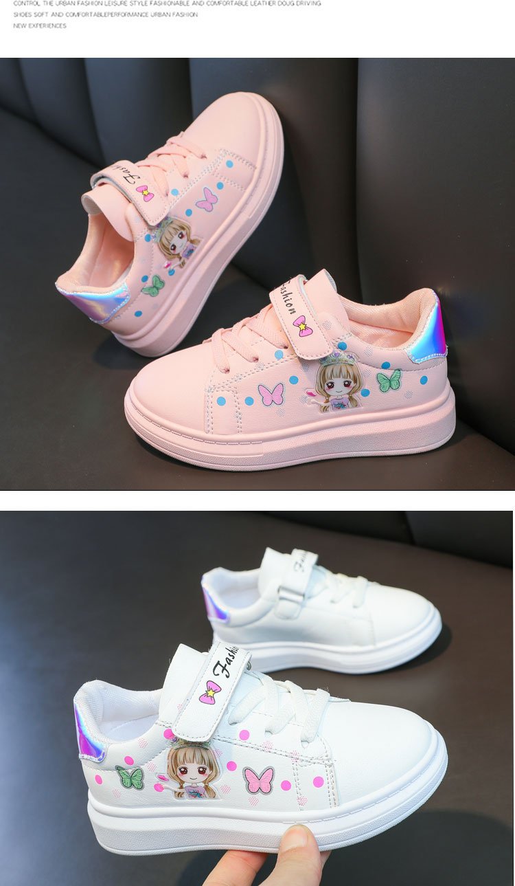 Kids' Sneakers Kid Casual Shoes Spring 2023 New Kid Sneakers Shoes Leather Upper Girl Shoes Kid Small White Board Shoes