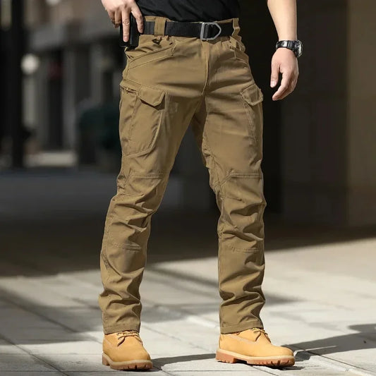 Men's Waterproof Cargo Pants Elastic Multiple Pocket Military Male Trousers Outdoor Joggers Pant Plus Size Tactical Pants Men