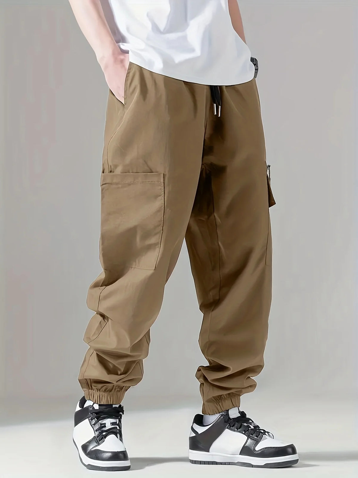 Men's Cargo Pants, Thin Trousers, Comfortable and Breathable, Outdoor Casual, Wearable, Running, Cycling, Multi-pocket 004